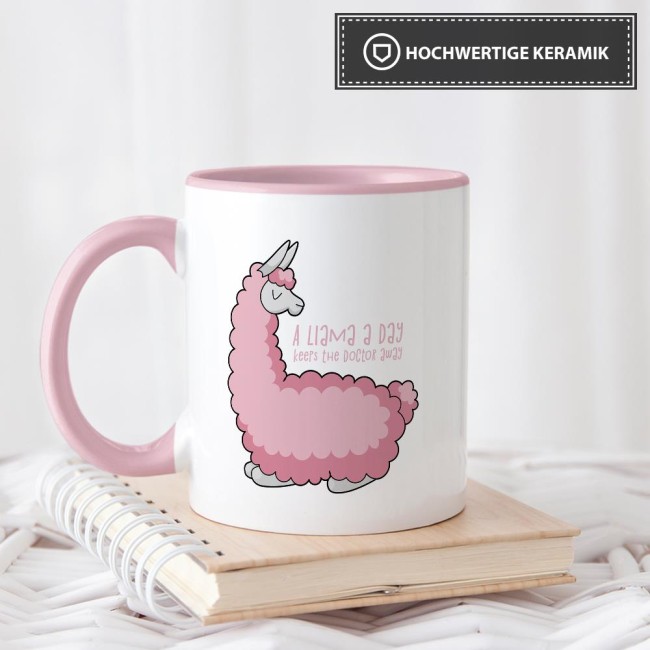 Tasse A lama a day Rosa