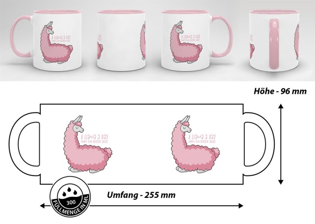 Tasse A lama a day Rosa