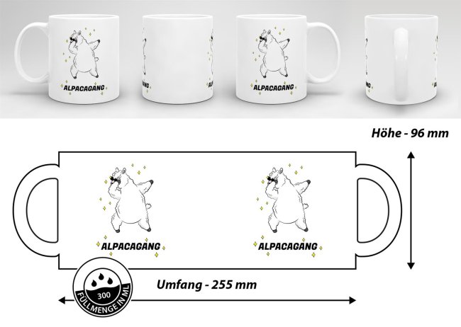 Tasse Alpacagang Weiss