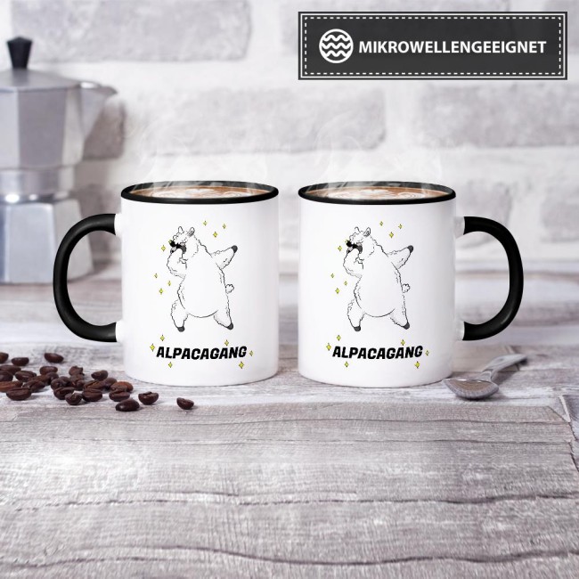 Tasse Alpacagang Schwarz