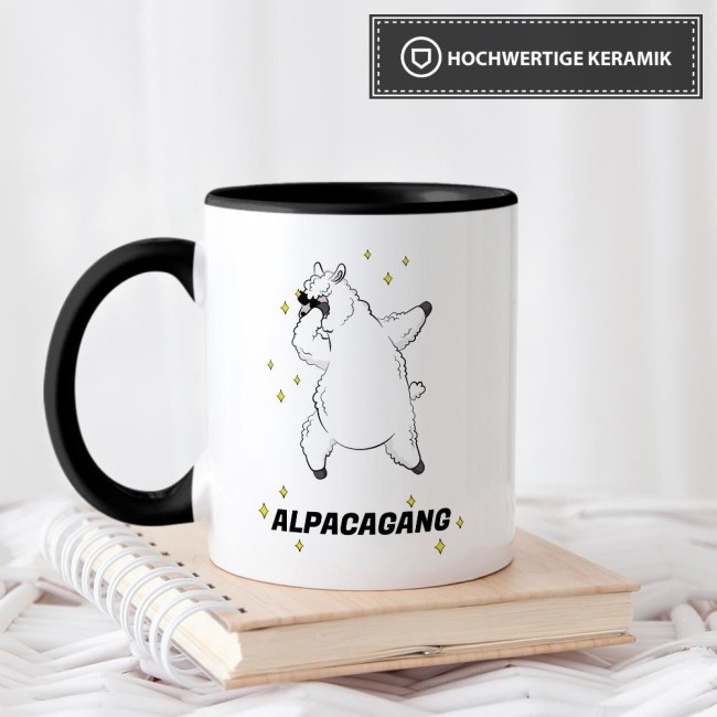 Tasse Alpacagang Schwarz