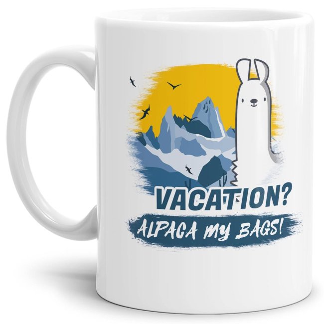 Tasse Alpaca my bags vacation Weiss