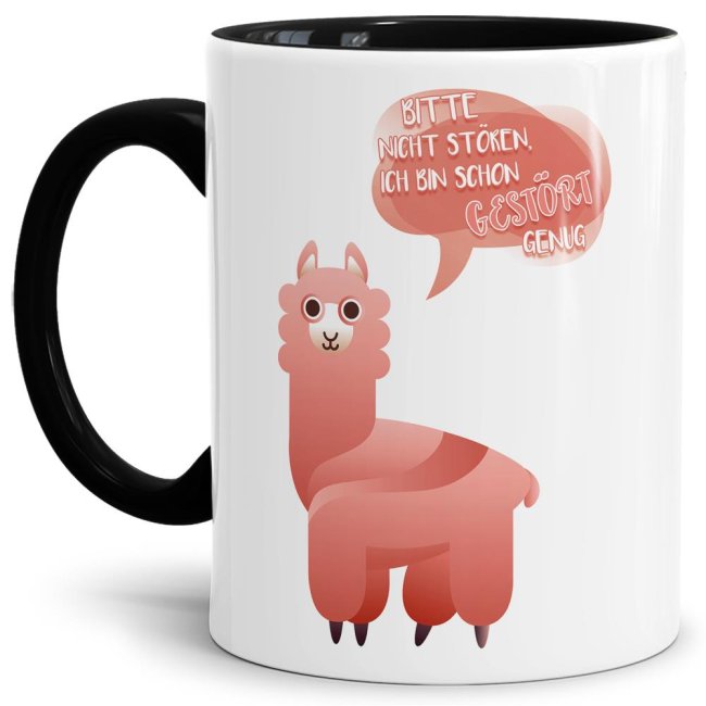 Tasse Bitte nicht st&ouml;ren ich bin gest&ouml;rt genug Schwarz