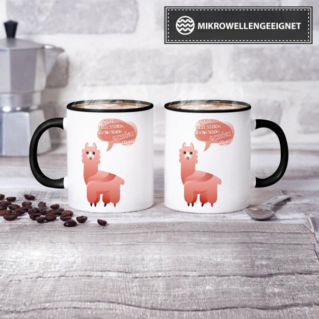 Tasse Bitte nicht st&ouml;ren ich bin gest&ouml;rt genug Schwarz