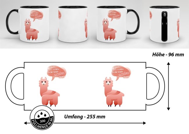 Tasse Bitte nicht st&ouml;ren ich bin gest&ouml;rt genug Schwarz