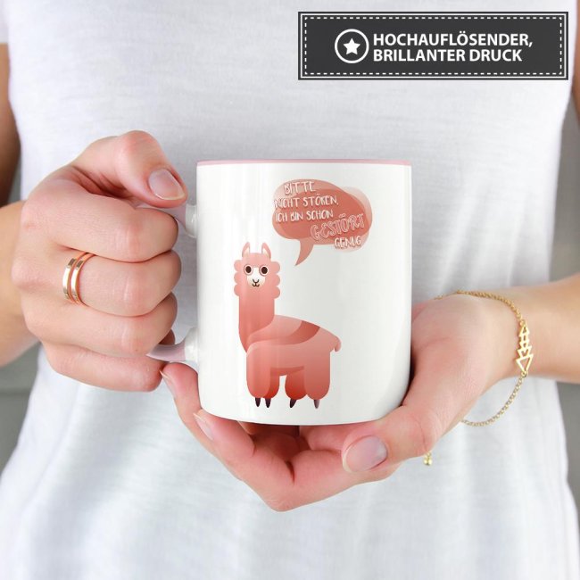 Tasse Bitte nicht st&ouml;ren ich bin gest&ouml;rt genug Rosa