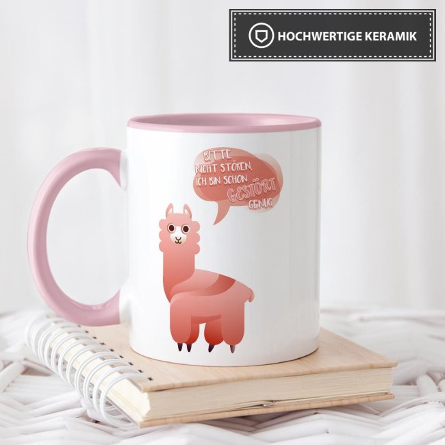 Tasse Bitte nicht st&ouml;ren ich bin gest&ouml;rt genug Rosa