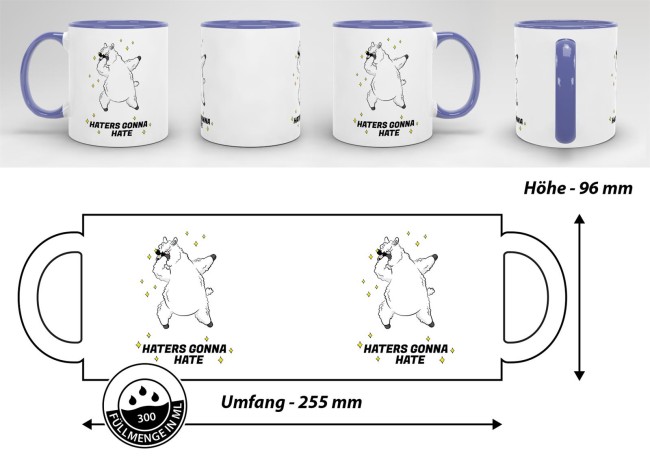 Tasse Haters gonna hate Cambridge-Blau