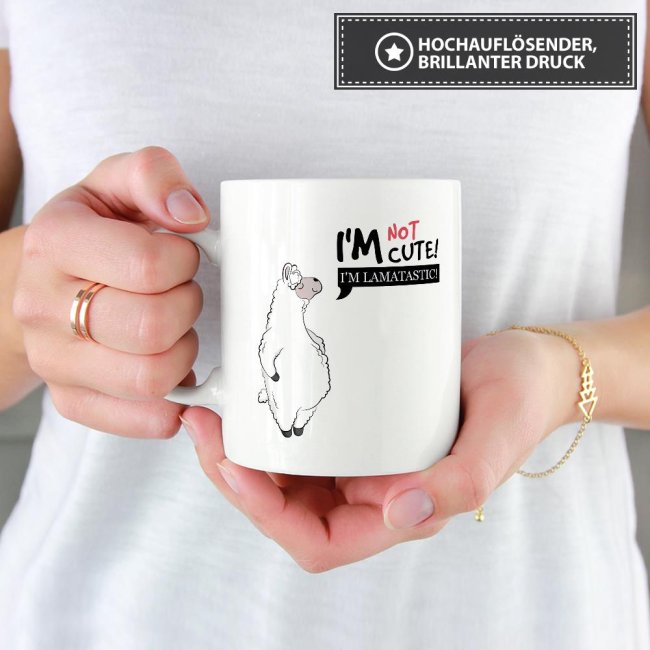 Tasse Im not cute im lamatastic Weiss