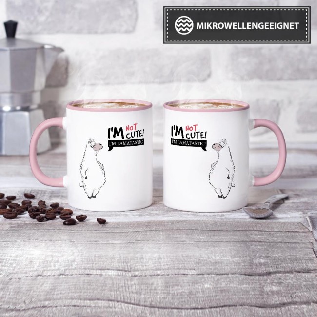 Tasse Im not cute im lamatastic Rosa