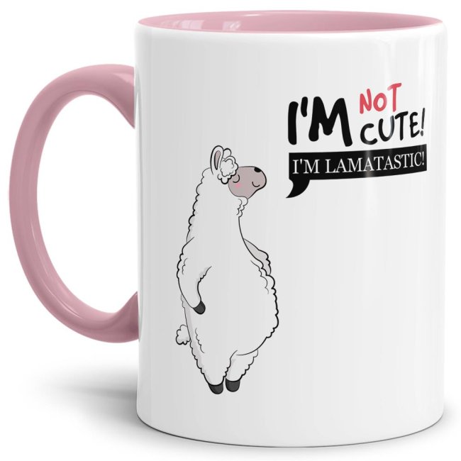 Tasse Im not cute im lamatastic Rosa