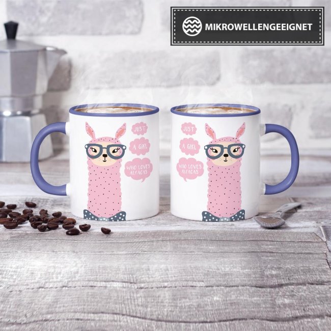 Tasse Just a girl who loves alpacas Cambridge-Blau