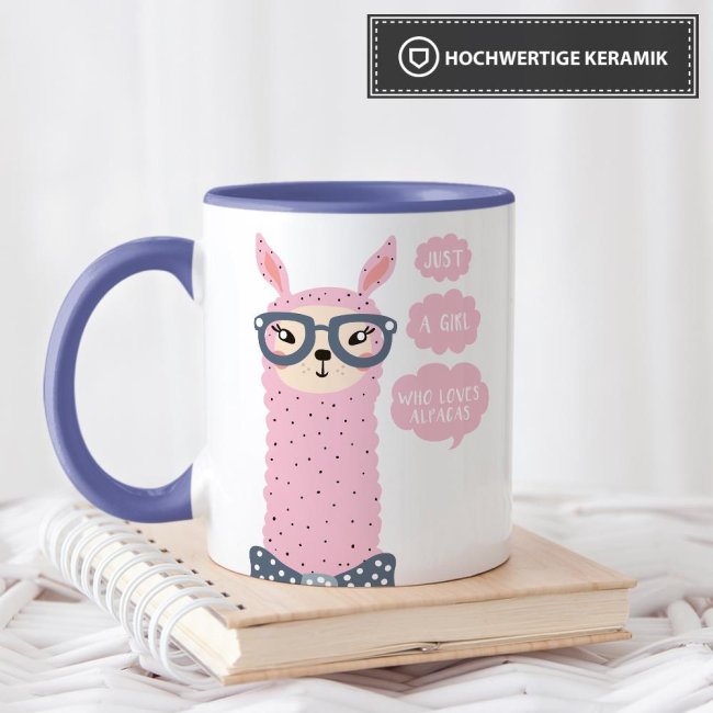 Tasse Just a girl who loves alpacas Cambridge-Blau
