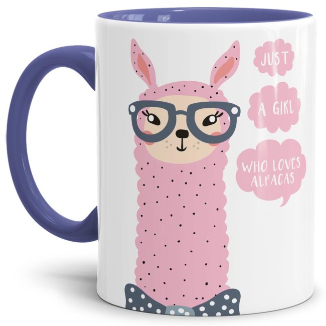 Tasse Just a girl who loves alpacas Cambridge-Blau