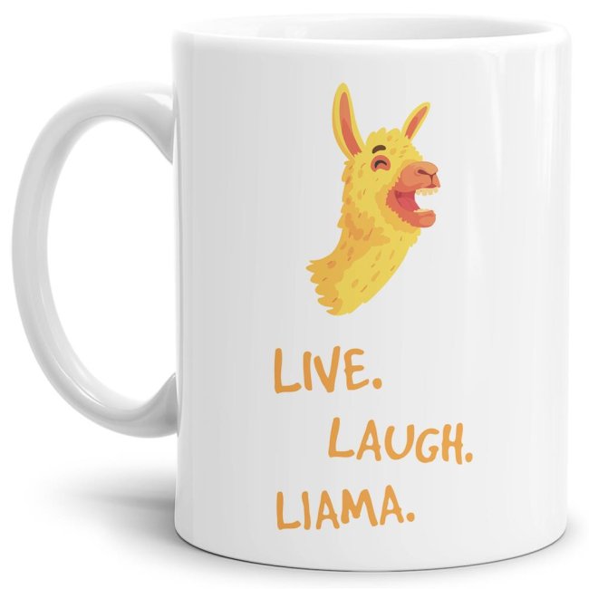 Tasse Live laugh llama Weiss