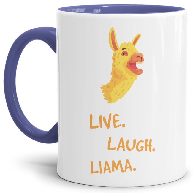 Tasse Live laugh llama Cambridge-Blau