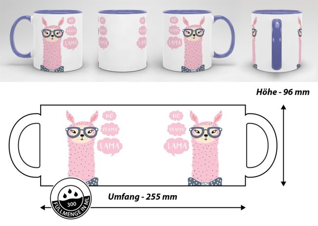 Tasse No drama lama lady Cambridge-Blau