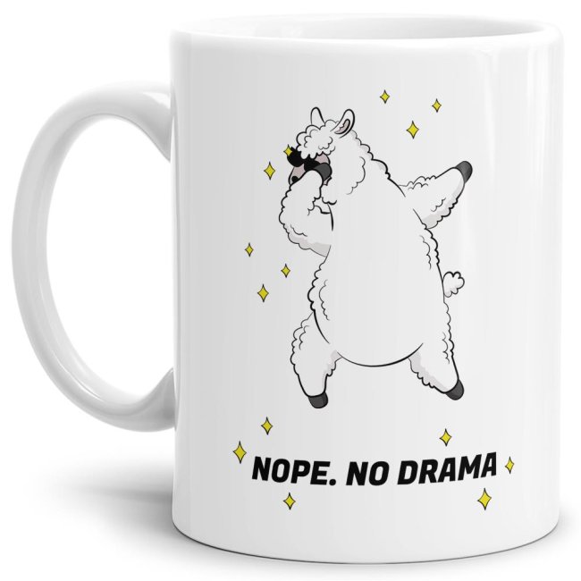 Tasse Nope no drama Weiss