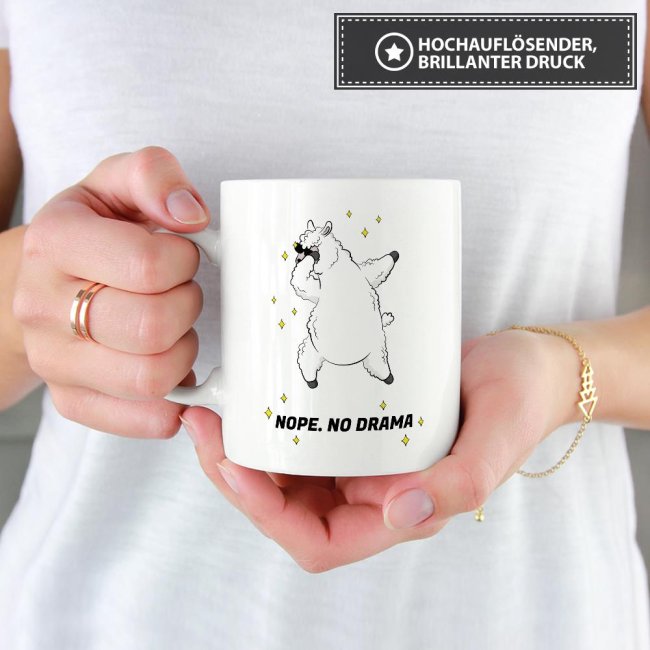 Tasse Nope no drama Weiss