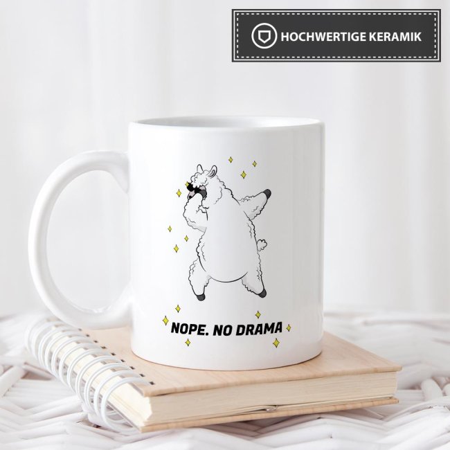 Tasse Nope no drama Weiss