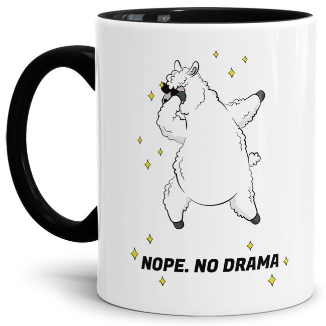 Tasse Nope no drama Schwarz