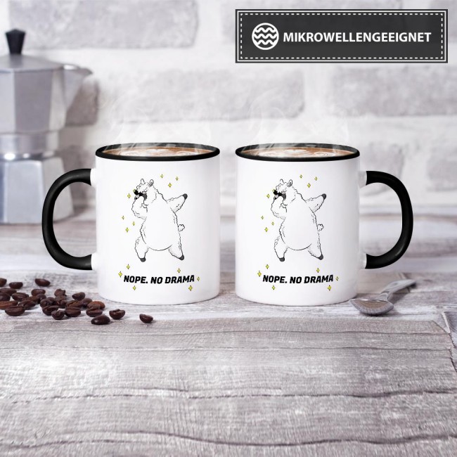 Tasse Nope no drama Schwarz