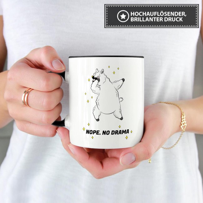 Tasse Nope no drama Schwarz