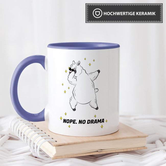 Tasse Nope no drama Cambridge-Blau