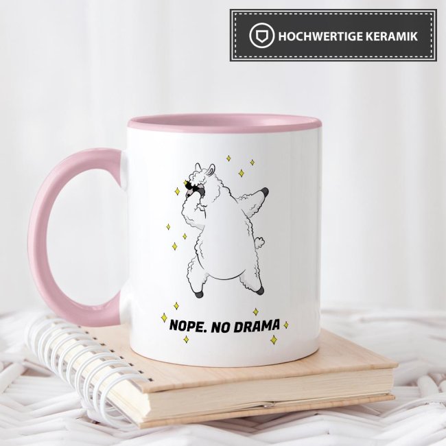 Tasse Nope no drama Rosa