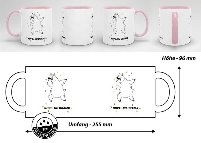 Tasse Nope no drama Rosa