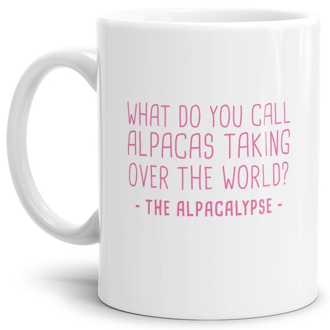Tasse The Alpacalypse Weiss