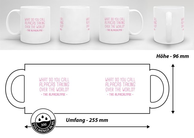 Tasse The Alpacalypse Weiss
