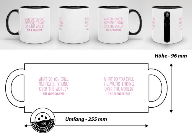 Tasse The Alpacalypse Schwarz