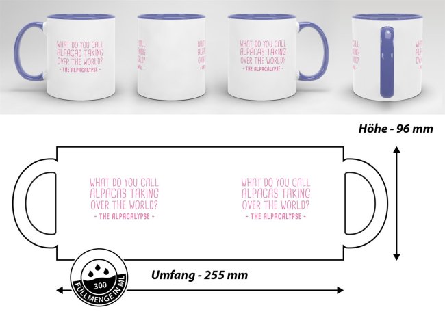 Tasse The Alpacalypse Cambridge-Blau