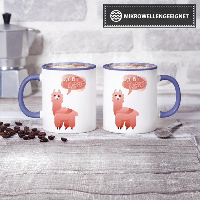 Tasse Wo ist Kaffee Cambridge-Blau