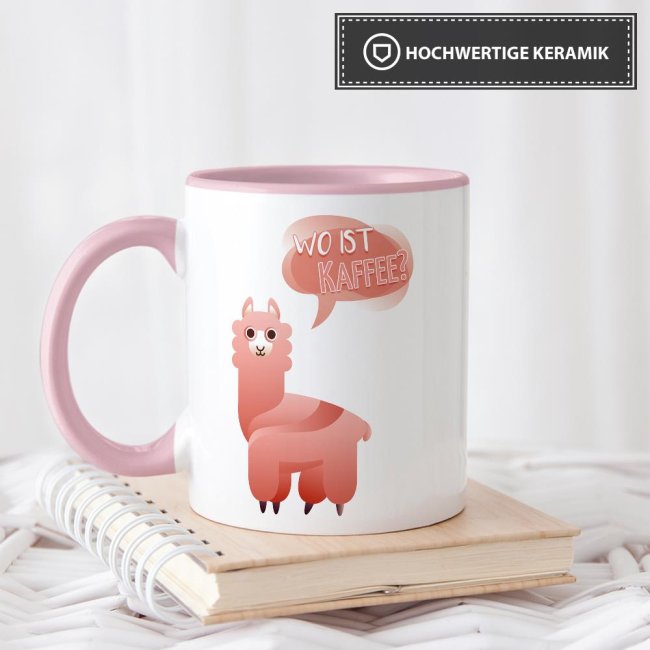 Tasse Wo ist Kaffee Rosa