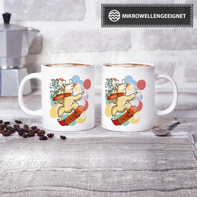 Tasse Your life is drama lama Weiss