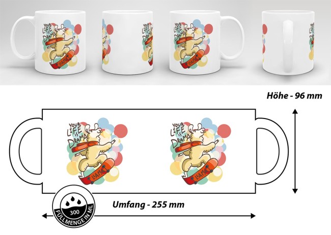 Tasse Your life is drama lama Weiss
