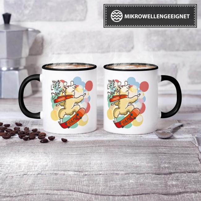 Tasse Your life is drama lama Schwarz