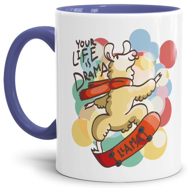 Tasse Your life is drama lama Cambridge-Blau