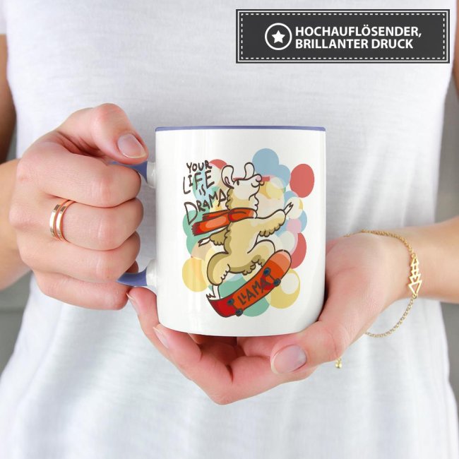 Tasse Your life is drama lama Cambridge-Blau