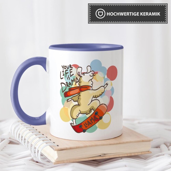 Tasse Your life is drama lama Cambridge-Blau