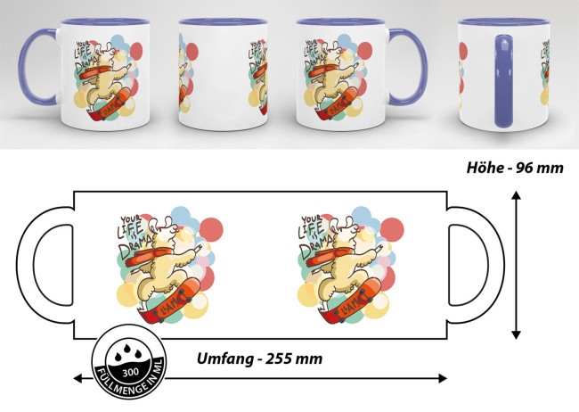 Tasse Your life is drama lama Cambridge-Blau
