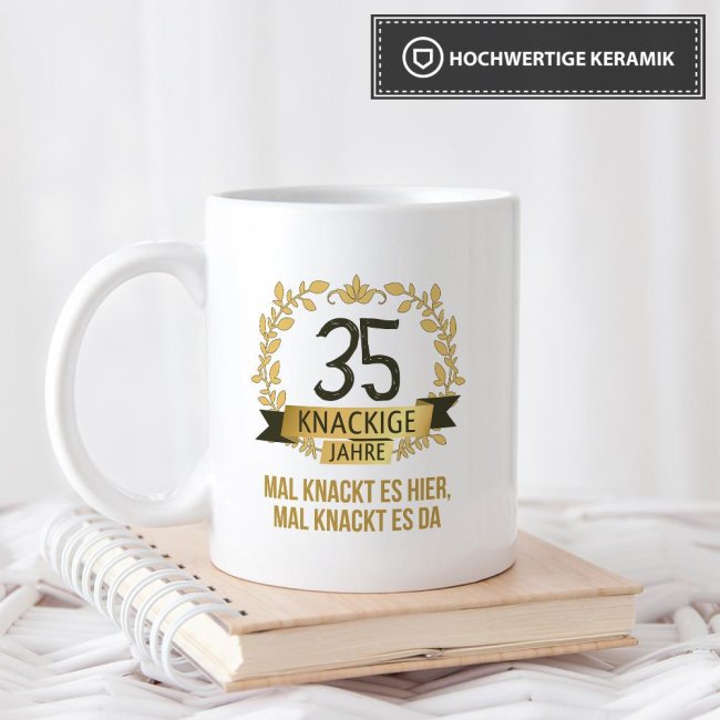 Geburtstagstasse mit Spruch - Knackige 35