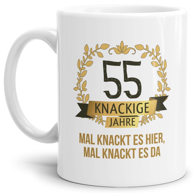 Geburtstagstasse mit Spruch - Knackige 55
