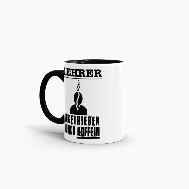 Tasse Lehrer - Angetrieben durch Koffein - Schwarz
