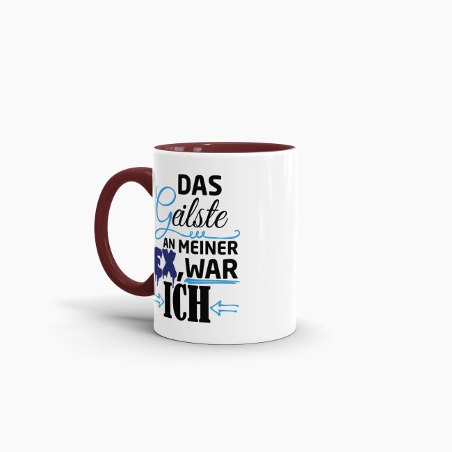 Tasse f&uuml;r Ihn - Das Geilste an meiner Ex war ich - Weinrot