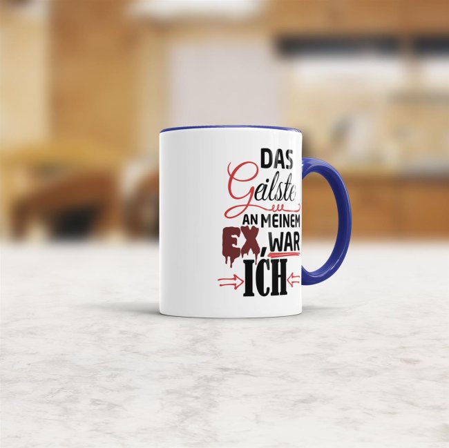 Tasse f&uuml;r Sie - Das Geilste an meinem Ex war ich - Dunkelblau
