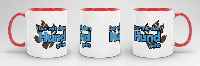 Tasse Der mit dem Hund geht Rot