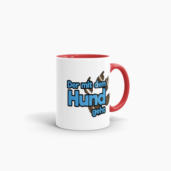 Tasse Der mit dem Hund geht Rot